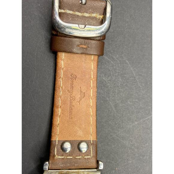 Tommy Bahama 268969SLV Men's Green Analog 5ATM Watch Brown Leather Strap Band - Picture 7 of 10